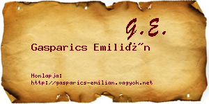 Gasparics Emilián névjegykártya